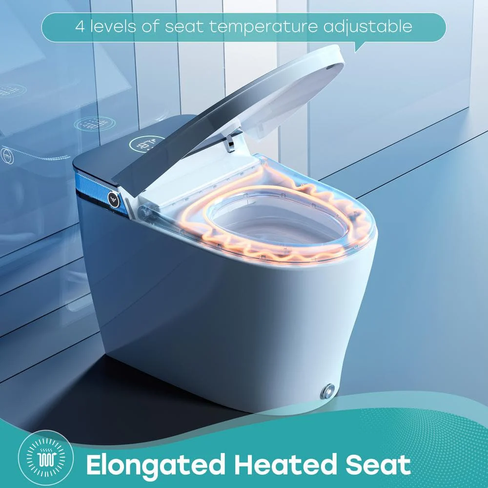 HOROW T38 Elegant Luxury Elongated Smart Bidet Toilet with Ambient Light in White - Image 7