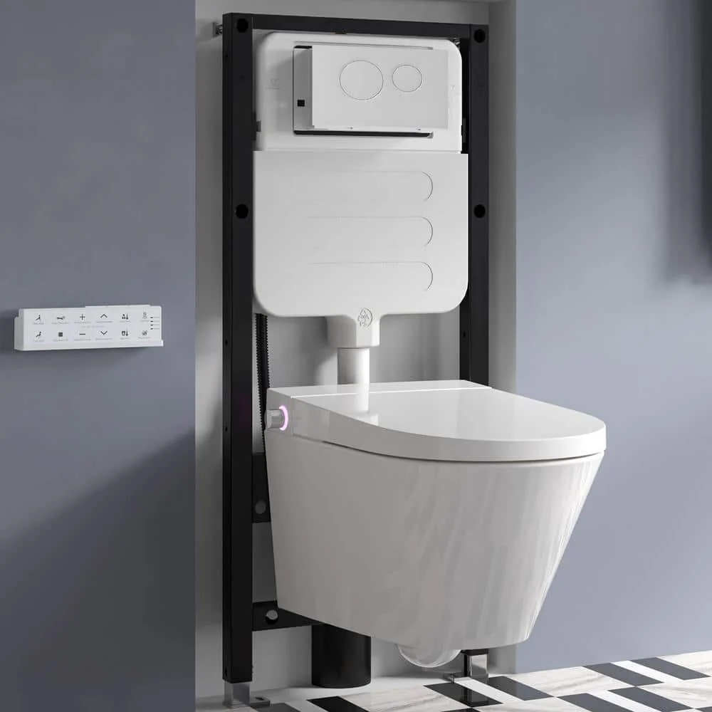 HOROW Wall Hung Elongated Smart Toilet Bidet with Night Light and Heated Seat