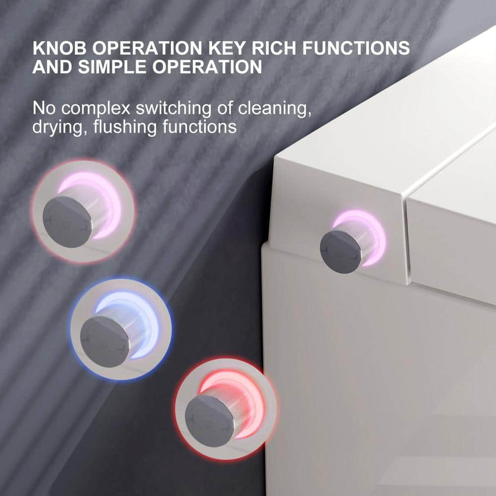 HOROW Wall Hung Elongated Smart Toilet Bidet with Night Light and Heated Seat - Image 10