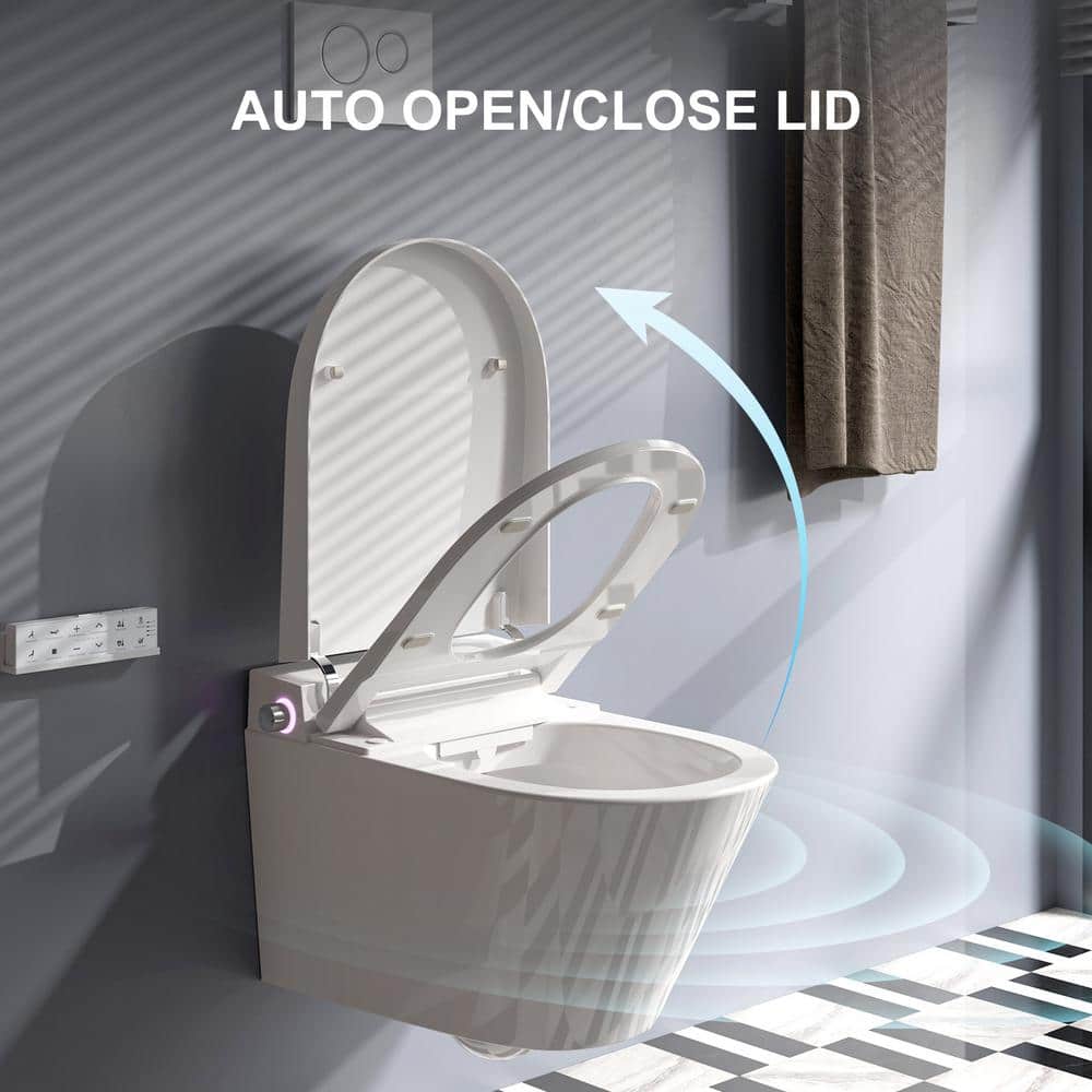 HOROW Wall Hung Elongated Smart Toilet Bidet with Night Light and Heated Seat - Image 6
