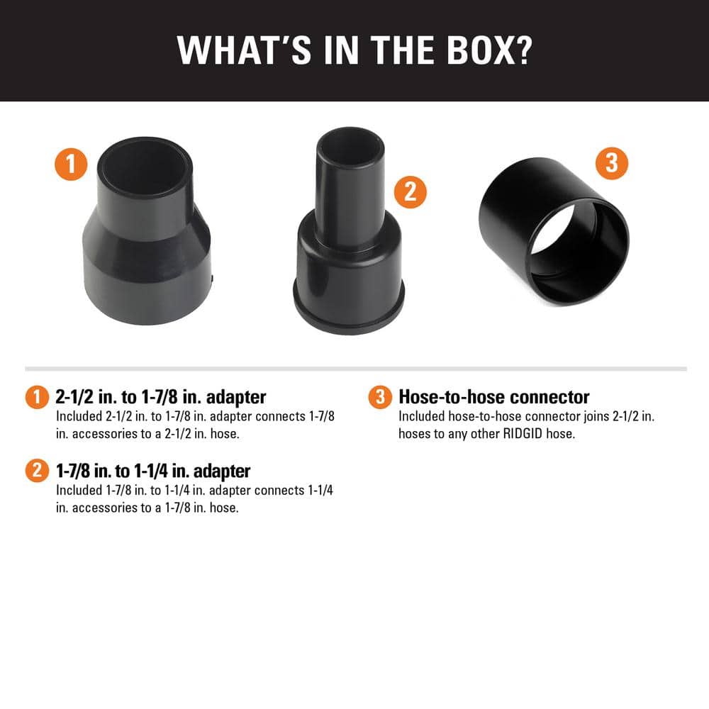 Hose and Accessory Adapter Kit for RIDGID Wet/Dry Shop Vacuums, VT1755 - Image 2