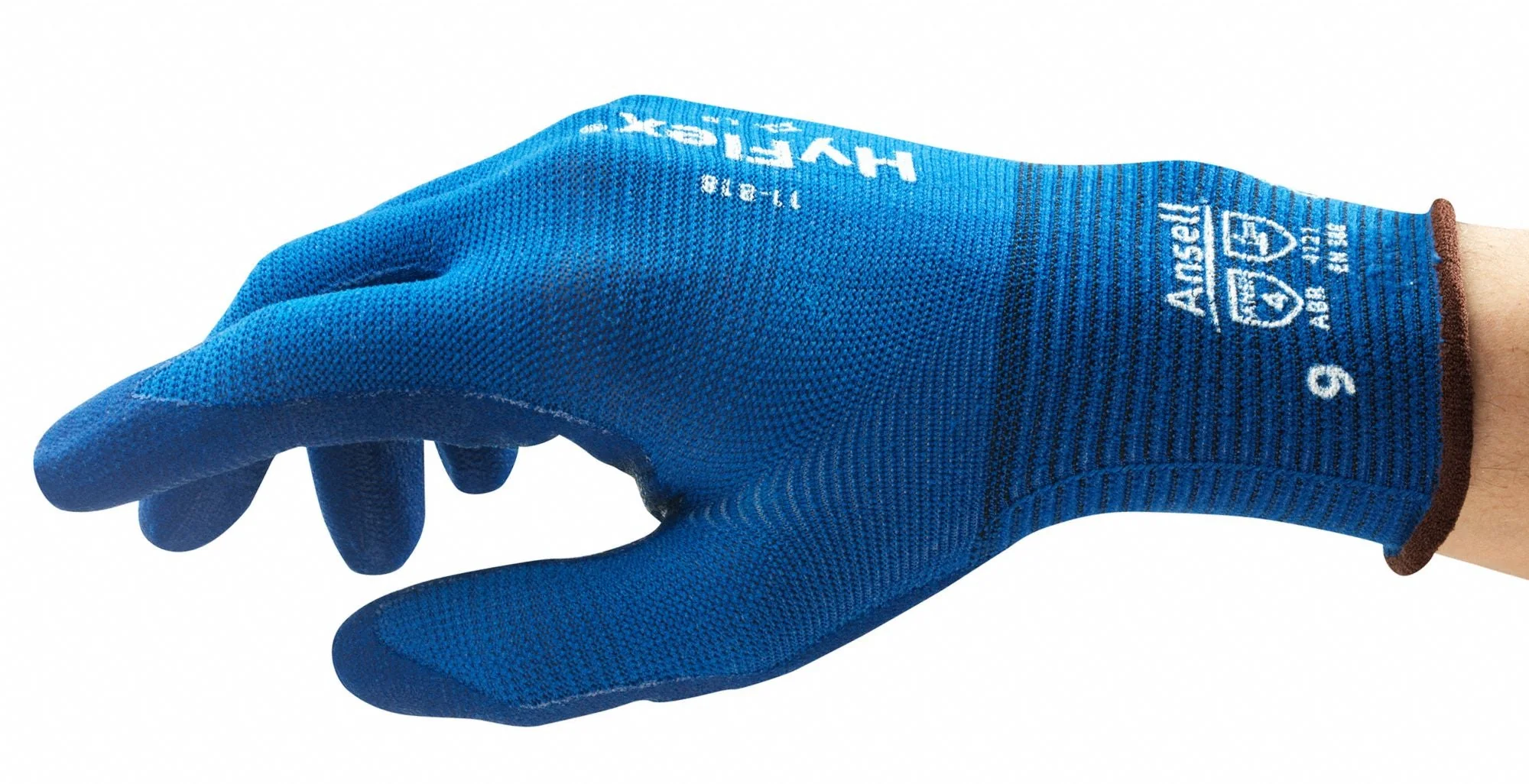 HYFLEX Foam Nitrile Coated Gloves, S, ANSI Level 4, Blue - Image 3