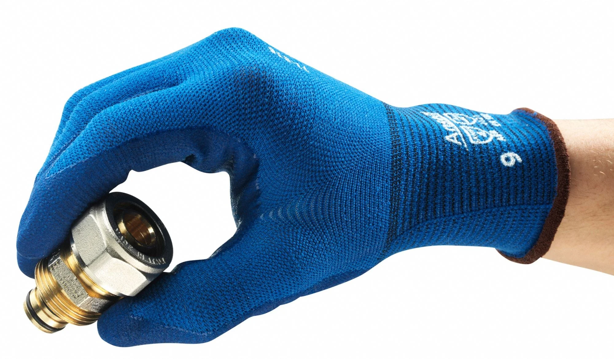 HYFLEX Foam Nitrile Coated Gloves, S, ANSI Level 4, Blue - Image 4