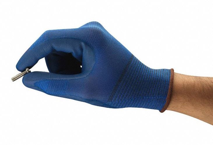 HYFLEX Foam Nitrile Coated Gloves, S, ANSI Level 4, Blue - Image 9