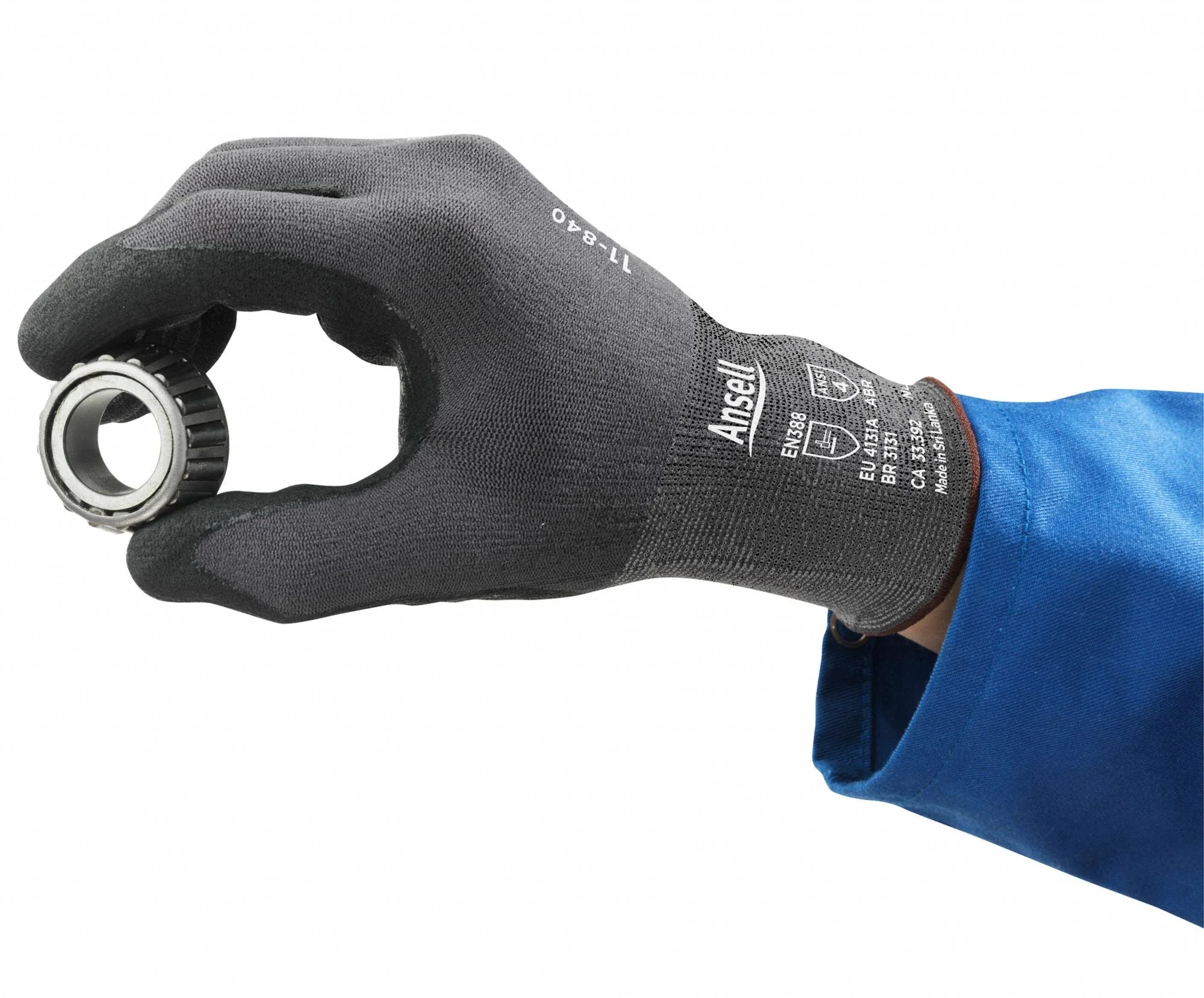 HYFLEX XS Gray Foam Nitrile Coated Gloves - ANSI Abrasion Level 4 - Image 2