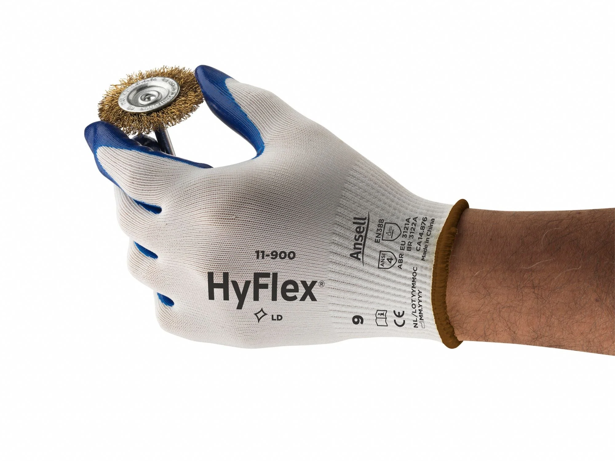 HYFLEX Nitrile Coated Knit Gloves - Size M, ANSI Abrasion Level 4 - Image 4