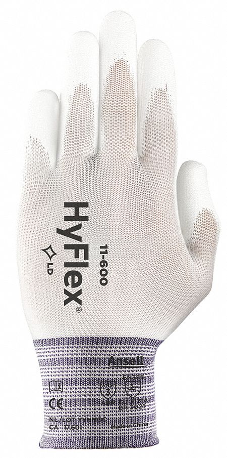 HYFLEX Coated Gloves M - Smooth Polyurethane Palm Dipped, ANSI Abrasion Level 3