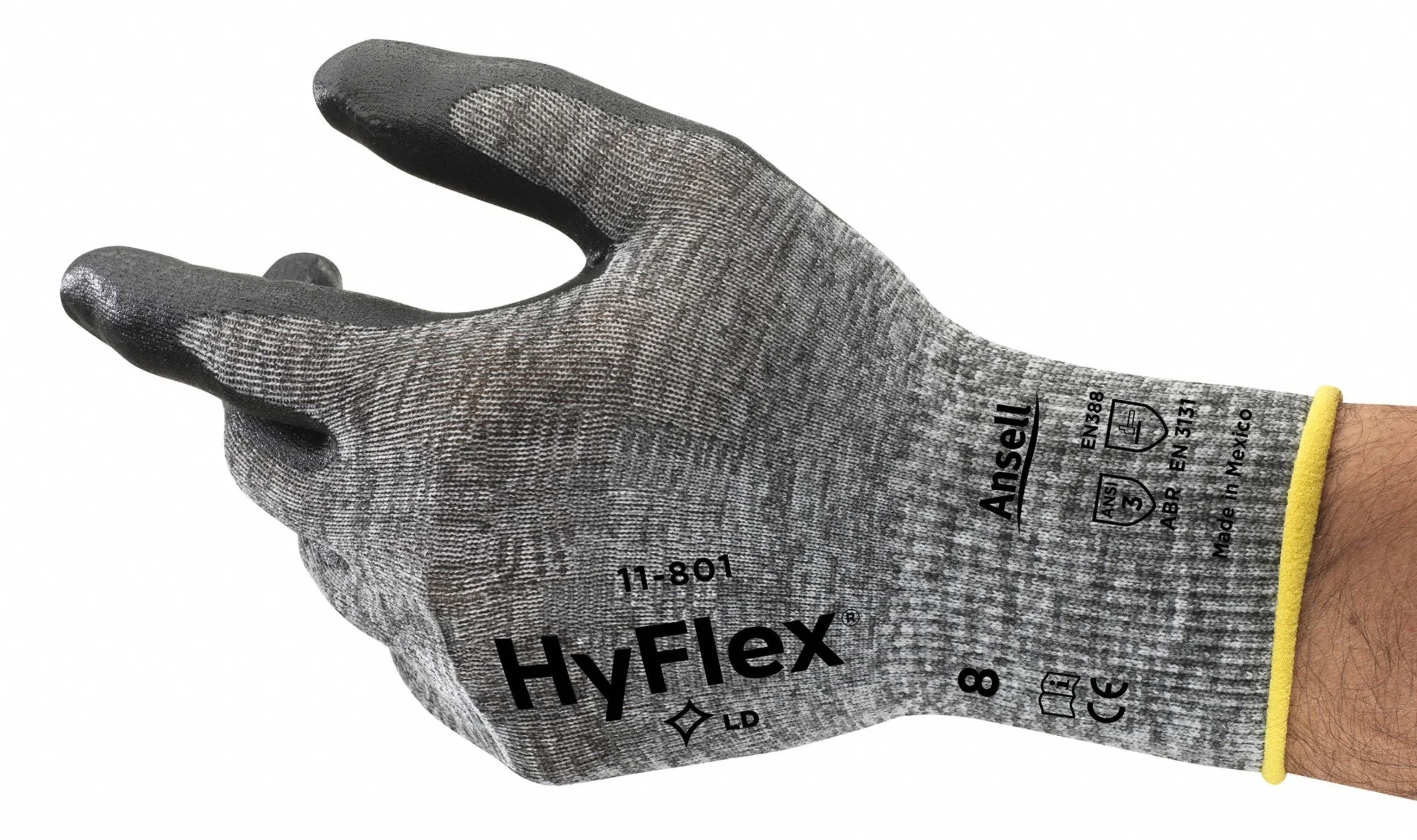 HYFLEX Coated Gloves XL - Foam Nitrile, Palm Dipped, ANSI Level 3 - Image 3