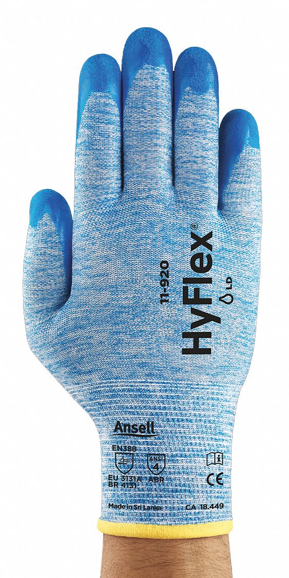 HYFLEX Coated Gloves 2XL - Sandy Nitrile Palm Dipped - ANSI Abrasion Level 4