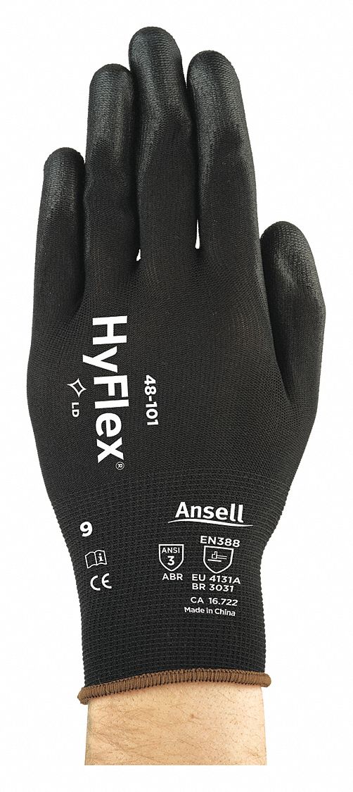 HYFLEX XL Coated Gloves with Polyurethane Palm - ANSI Abrasion Level 3