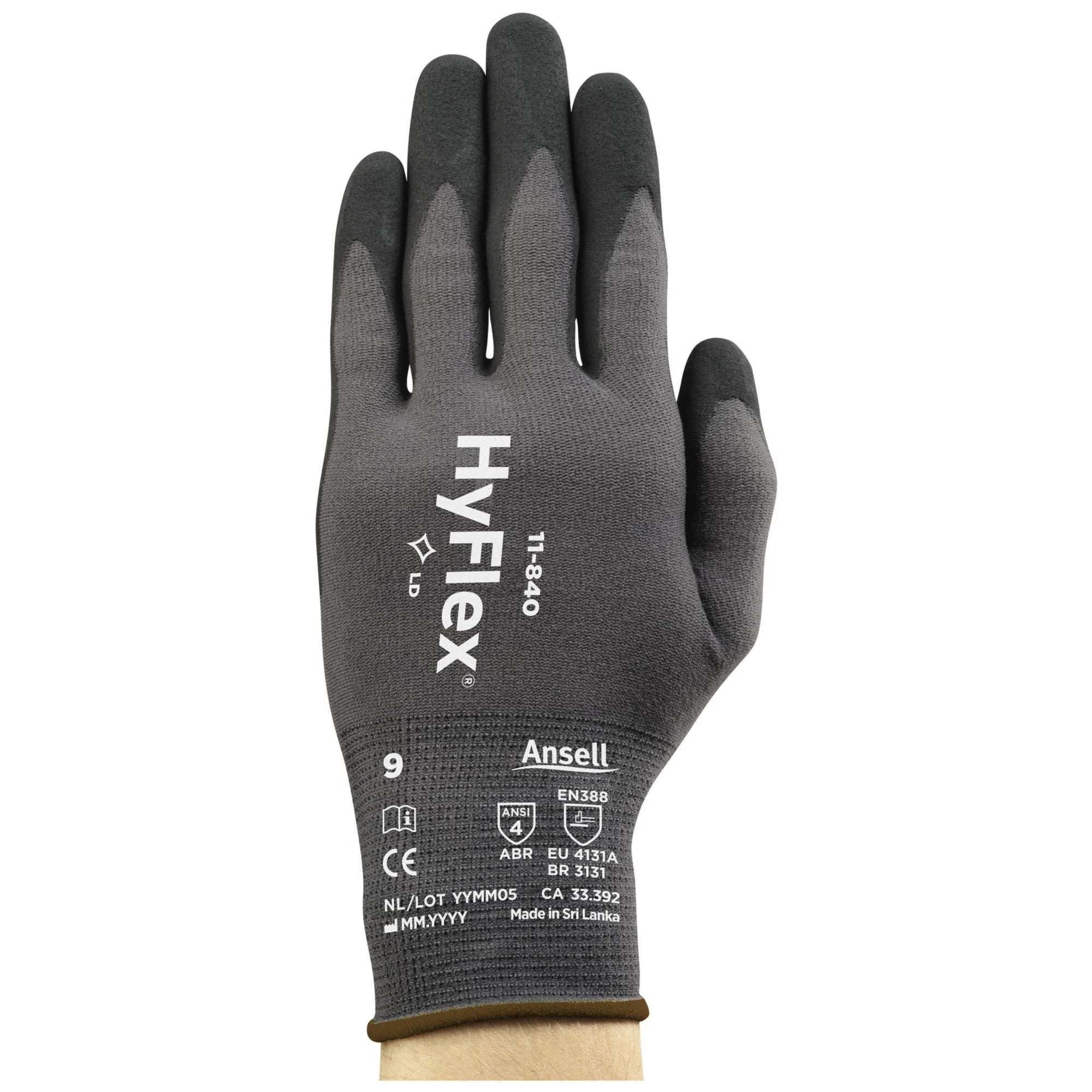 HYFLEX Foam Nitrile Coated Gloves XL - High Abrasion Resistance