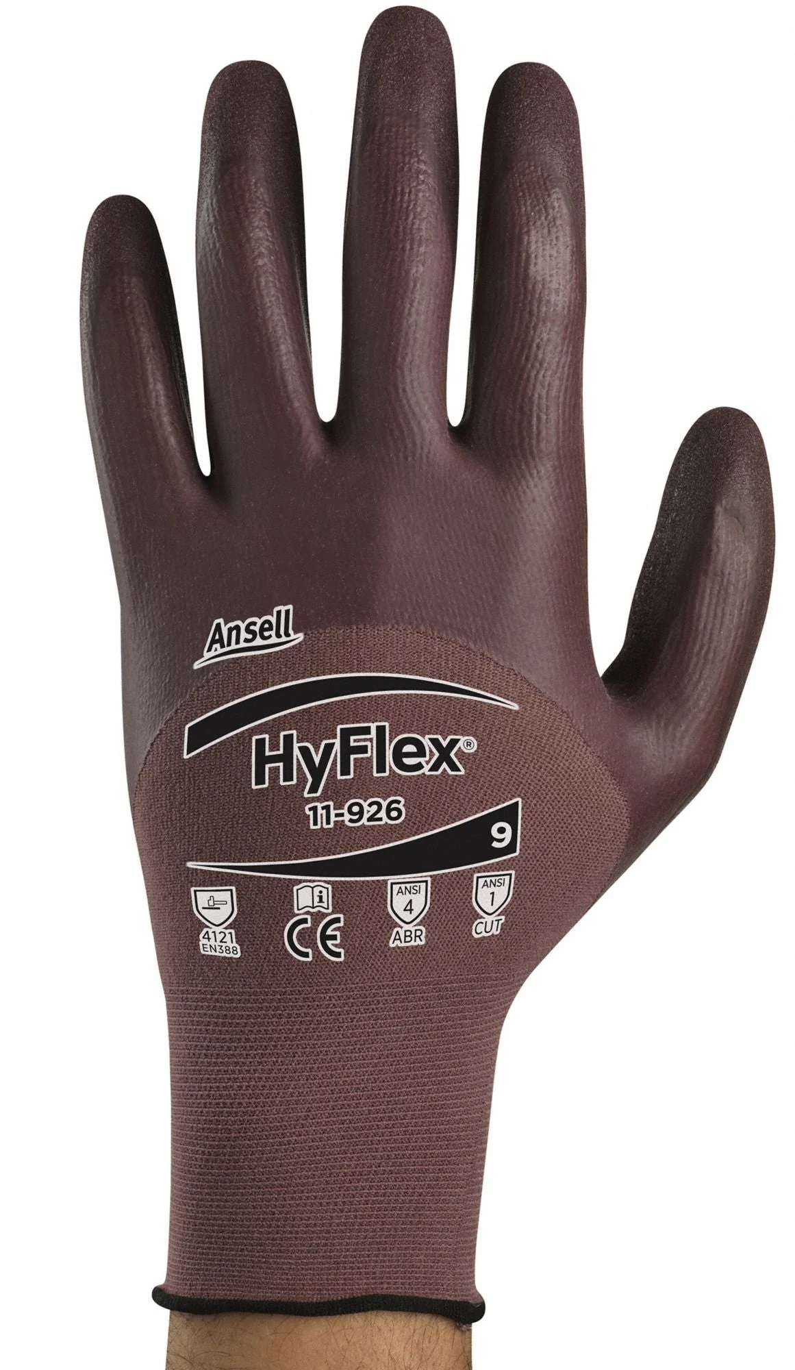 HYFLEX Coated Nitrile Gloves XL - Abrasion Resistant, Knit Cuff - Image 4