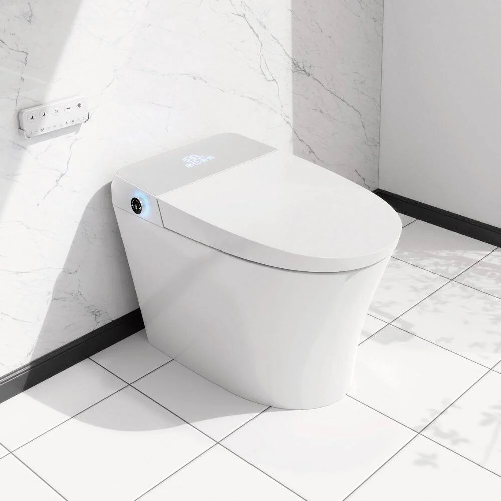 Intelligent Elongated Bidet Toilet with Foot Sensor and Heated Seat - Image 2