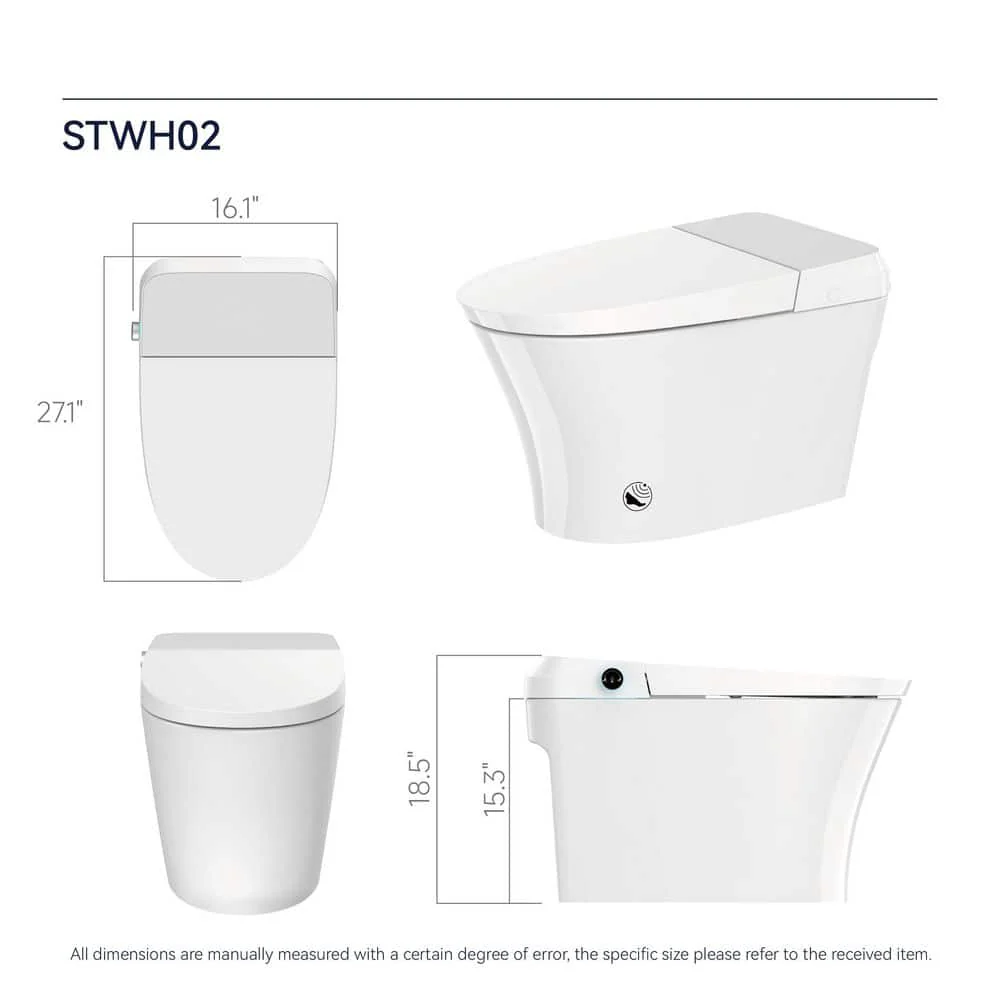 Intelligent Elongated Bidet Toilet with Foot Sensor and Heated Seat - Image 3
