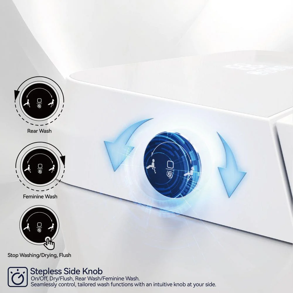 Intelligent Elongated Bidet Toilet with Foot Sensor and Heated Seat - Image 6