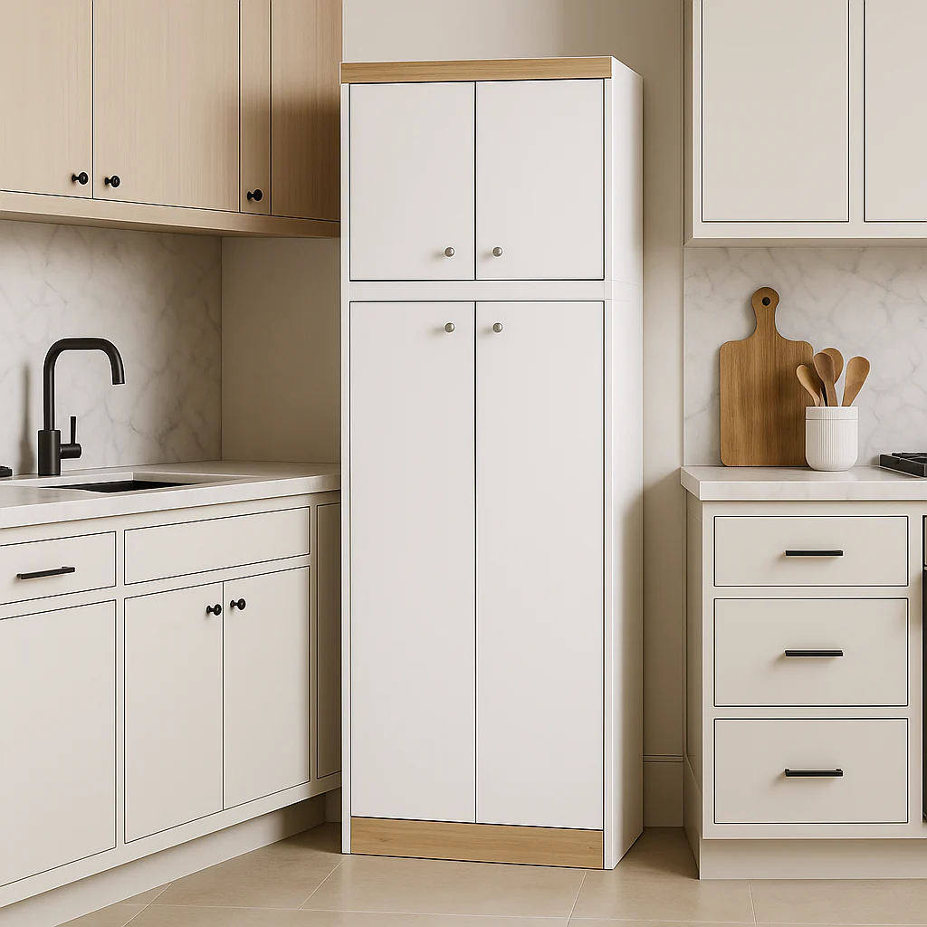 Inval America LLC GALLEY Kitchen Storage Utility Cabinet in White and Vienes Oak - Image 2