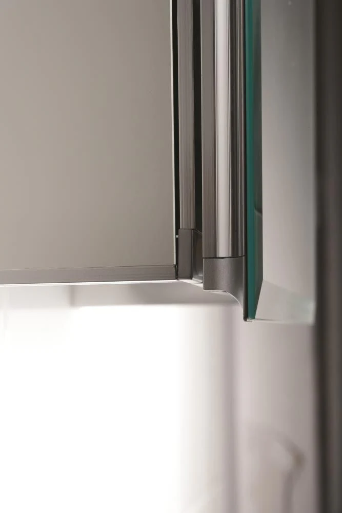 JACUZZI 21 in. x 31 in. Recessed or Surface-Mount Single-Door Oval Medicine Cabinet, Aluminum - Image 6