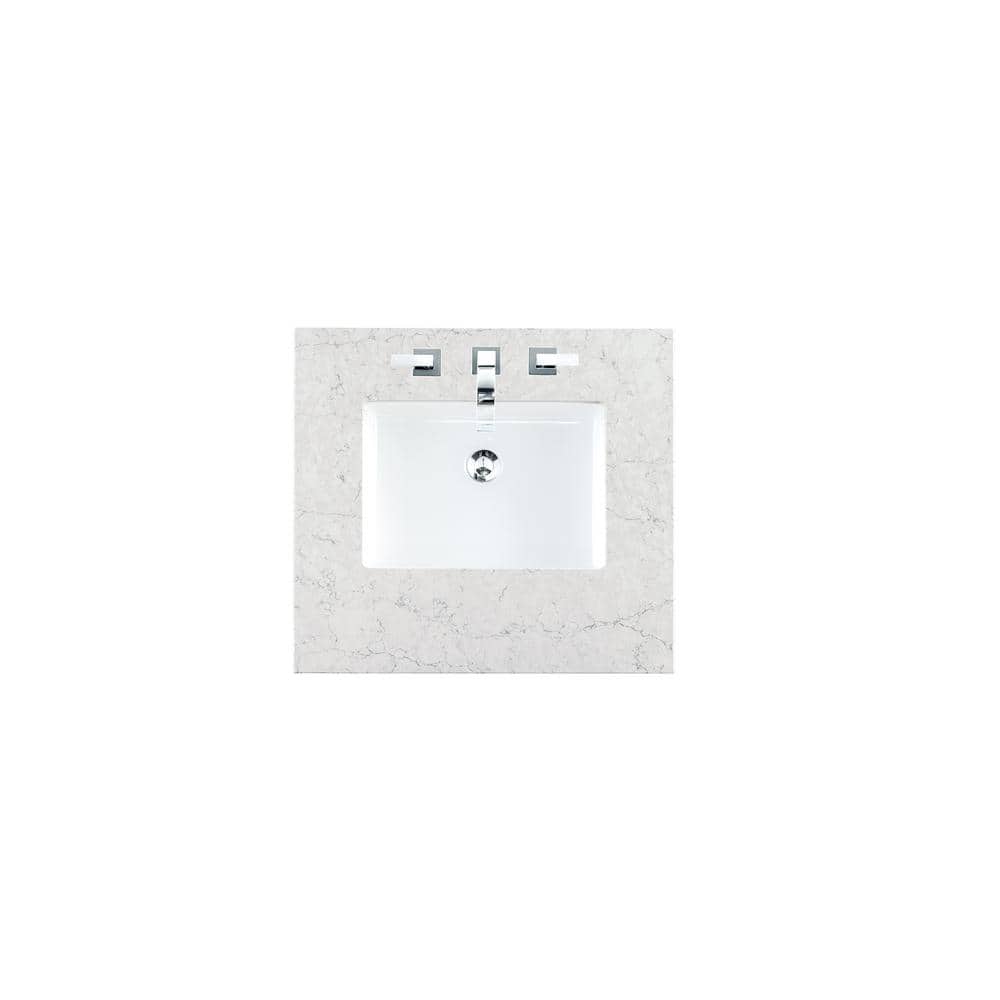 James Martin Vanities 26 in. Quartz Vanity Top with White Basin - Eternal Jasmine Pearl - Image 2
