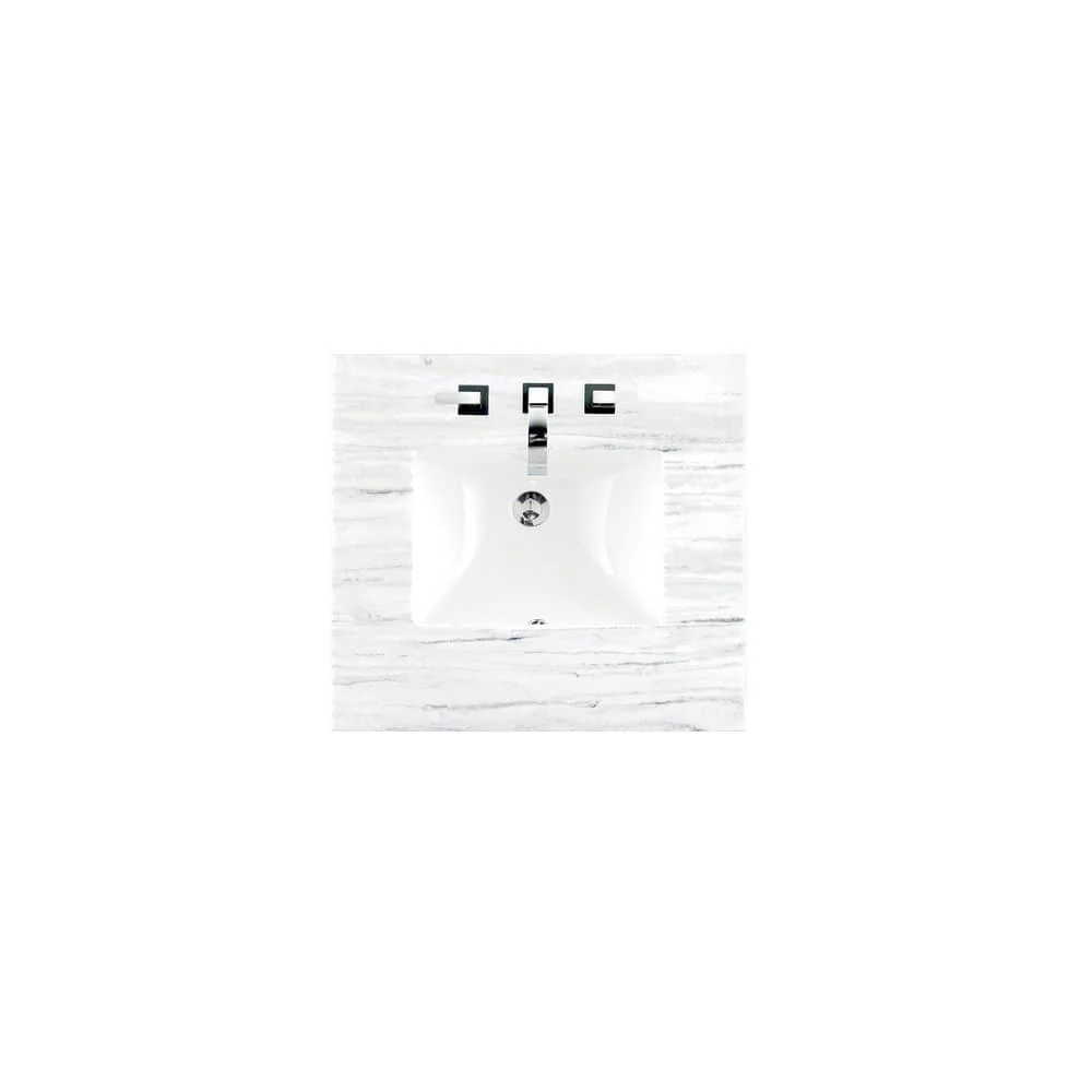 James Martin Vanities 26 in. Single Basin Vanity Top in Arctic Fall with White Basin - Image 2