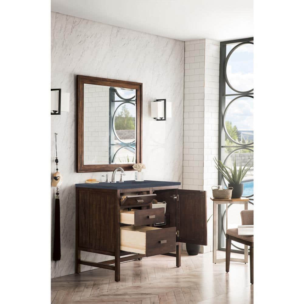 James Martin Vanities Addison 36" Rectangular Wall Mirror - Mid-Century Acacia - Image 2