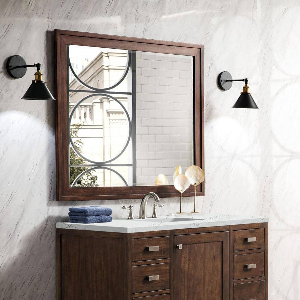 James Martin Vanities Addison 36" Rectangular Wall Mirror - Mid-Century Acacia - Image 3