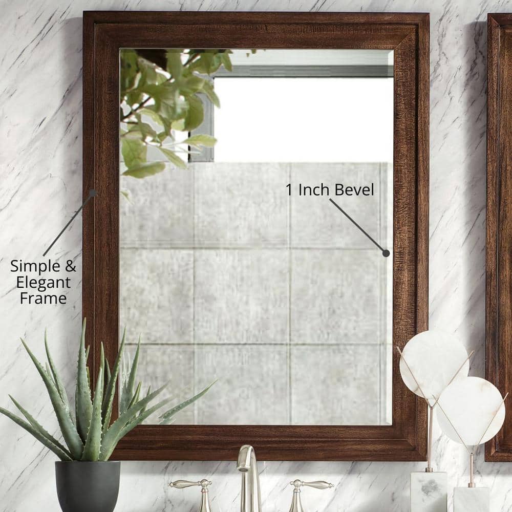 James Martin Vanities Addison 36" Rectangular Wall Mirror - Mid-Century Acacia - Image 4