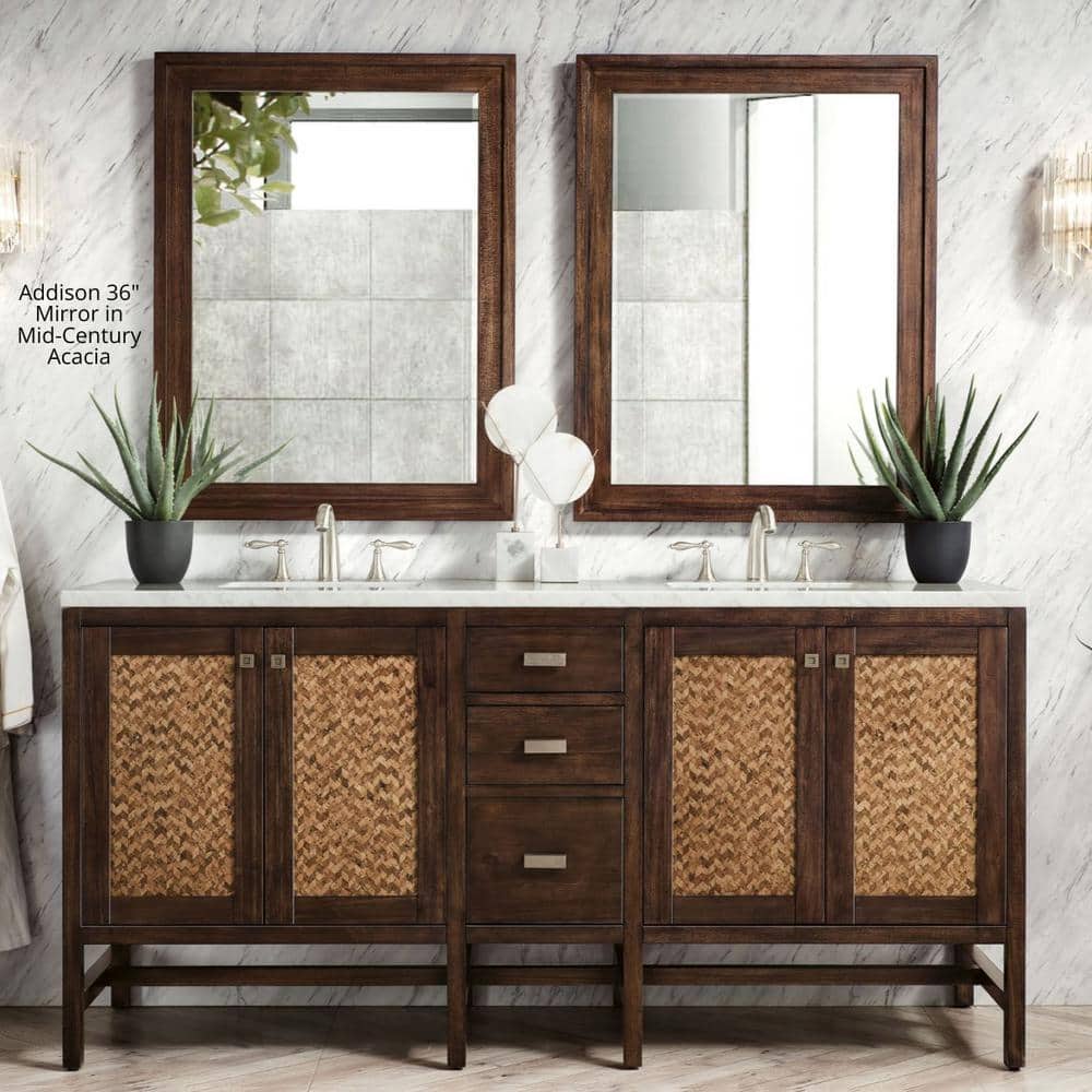 James Martin Vanities Addison 36" Rectangular Wall Mirror - Mid-Century Acacia - Image 5