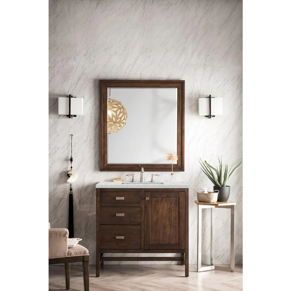 James Martin Vanities Addison 36" Rectangular Wall Mirror - Mid-Century Acacia - Image 6