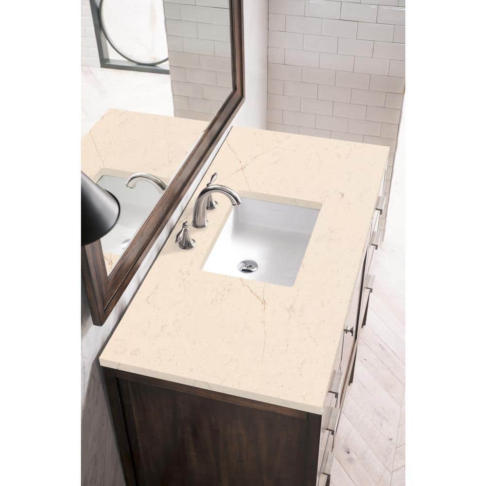 James Martin Vanities Addison 48-inch Bath Vanity in Mid-Century Acacia with Quartz Top - Image 2