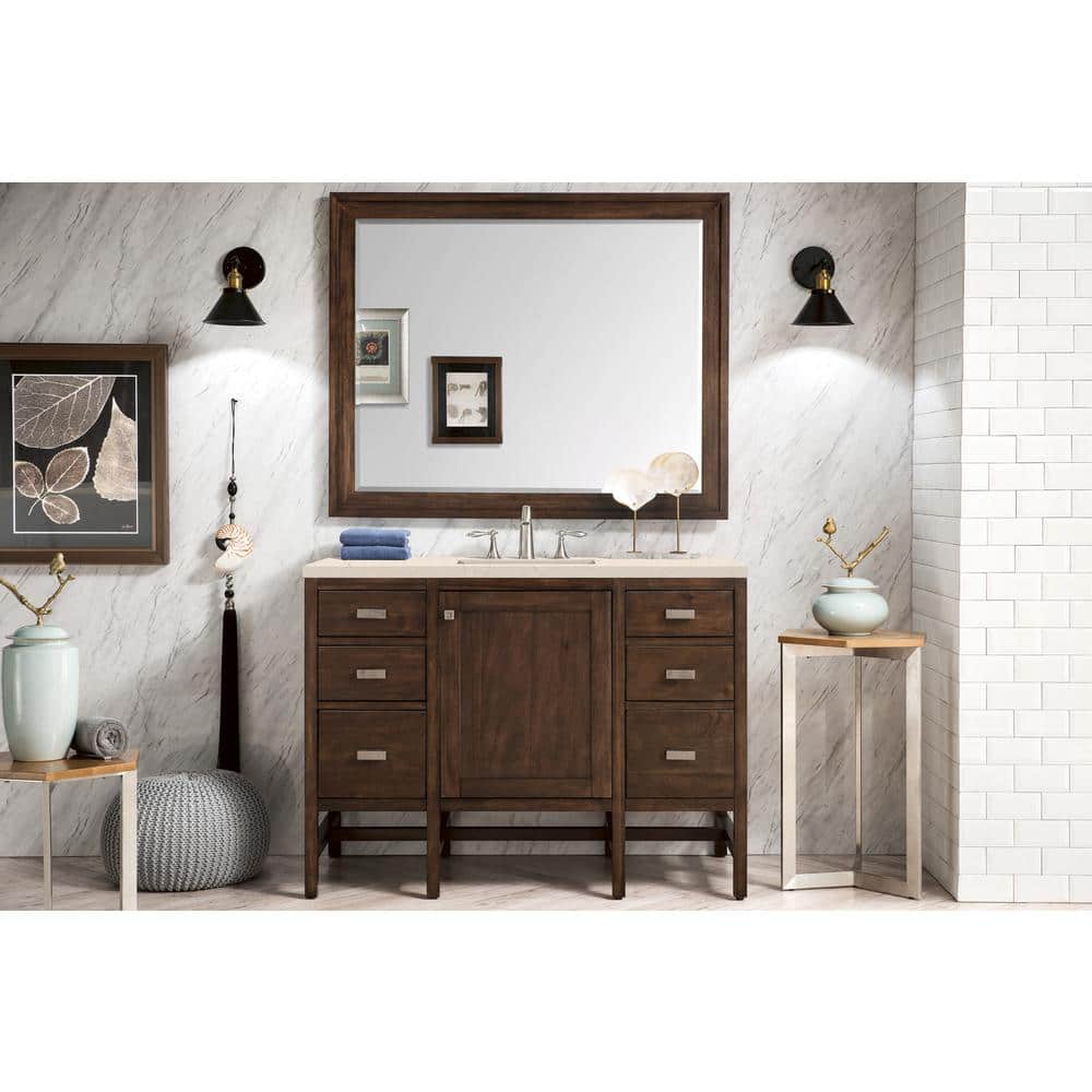 James Martin Vanities Addison 48-inch Bath Vanity in Mid-Century Acacia with Quartz Top - Image 4