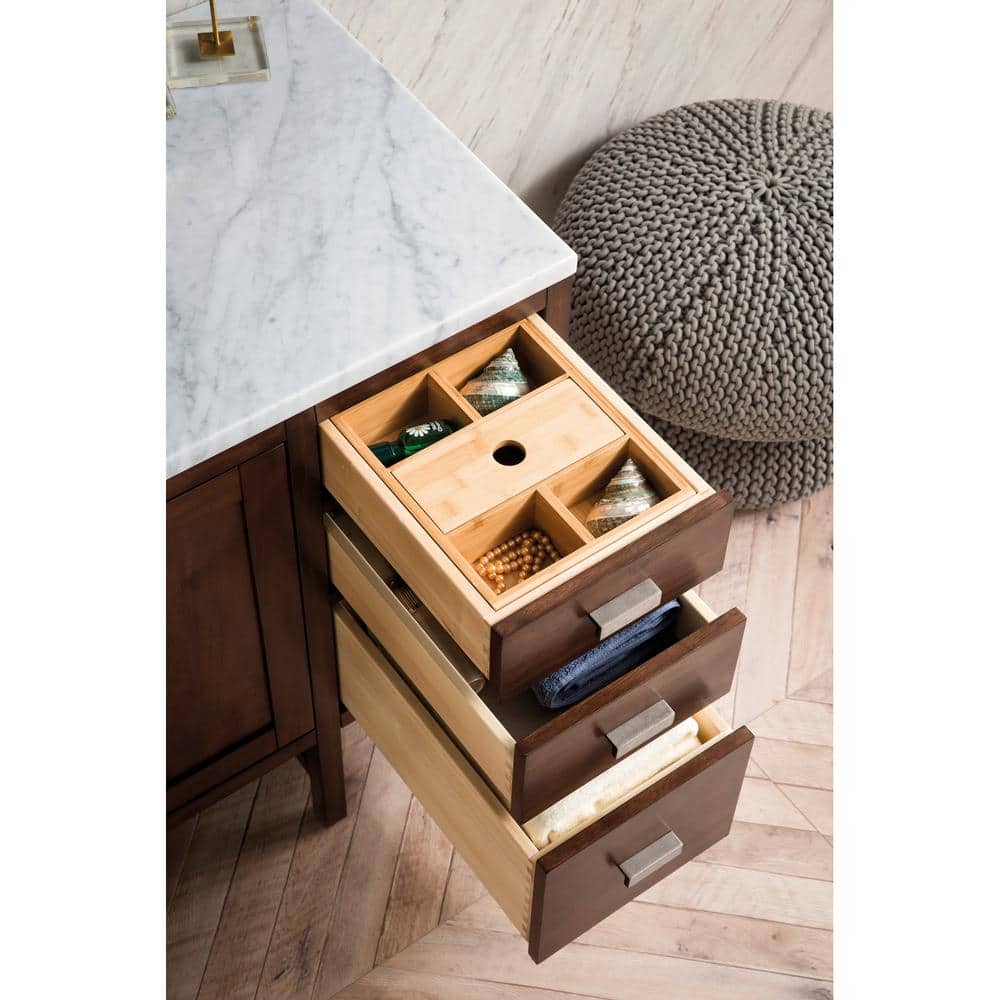 James Martin Vanities Addison 48" Single Vanity in Mid Century Acacia with Carrara Marble Top - Image 6