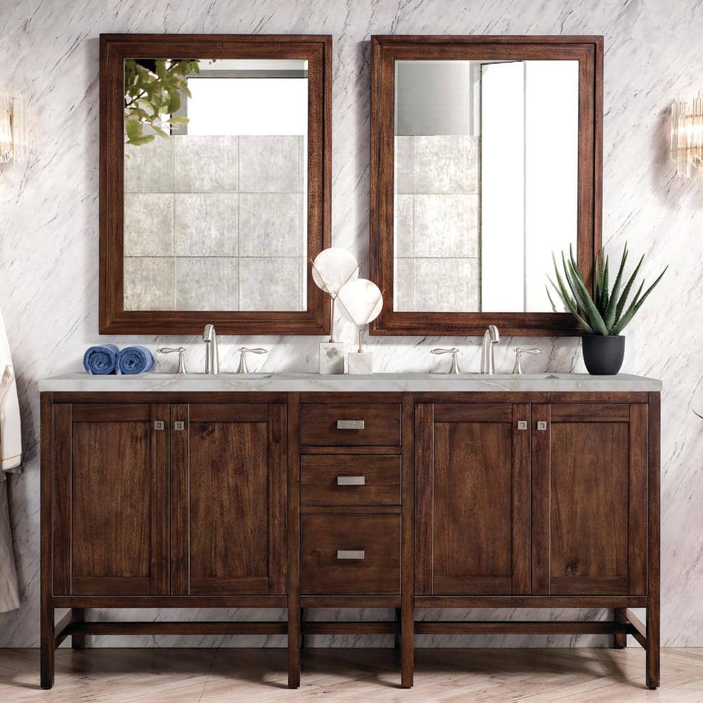 James Martin Vanities Addison 72" Double Vanity in Mid-Century Acacia with Quartz Top - Image 2