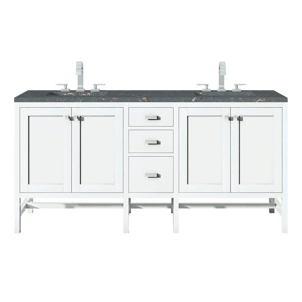 James Martin Vanities Addison 72 in. Double Bath Vanity with Parisien Bleu Quartz Top
