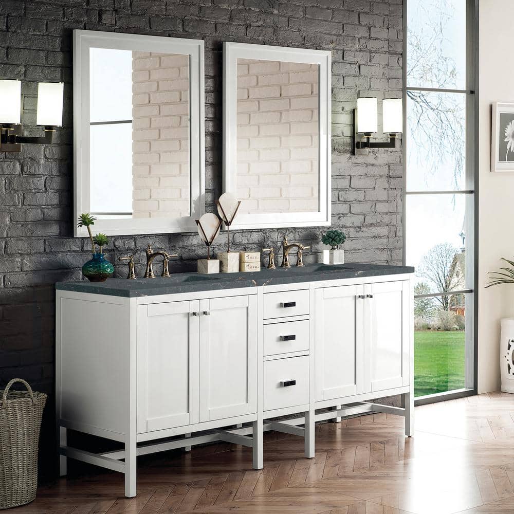 James Martin Vanities Addison 72 in. Double Bath Vanity with Parisien Bleu Quartz Top - Image 3