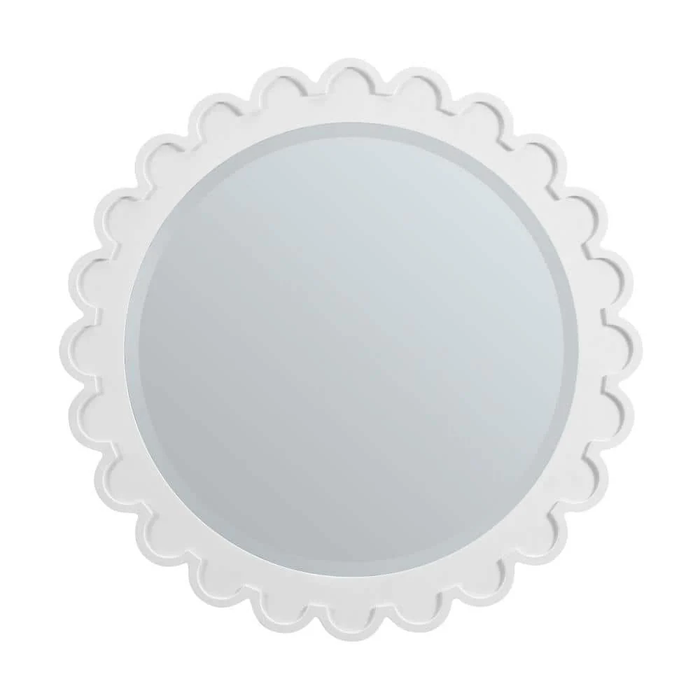 James Martin Vanities Adelese 32" Bright White Framed Bathroom Vanity Mirror - Image 2