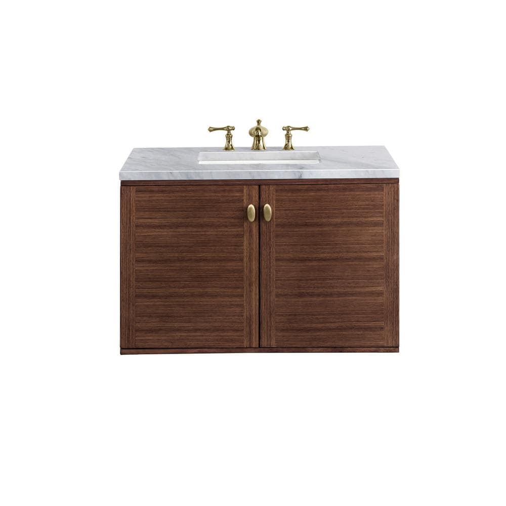 James Martin Vanities Amberly 36" Bathroom Vanity with Carrara Marble Top - Image 3