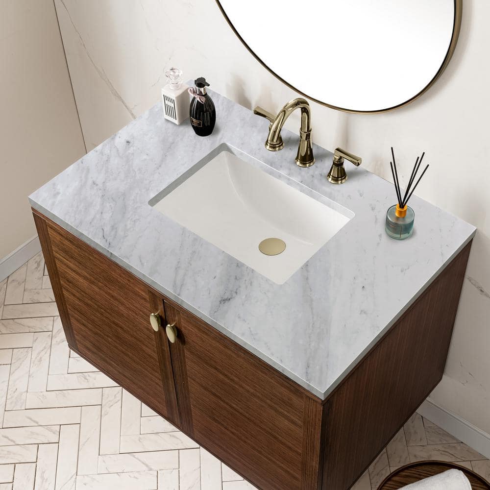 James Martin Vanities Amberly 36" Bathroom Vanity with Carrara Marble Top - Image 5