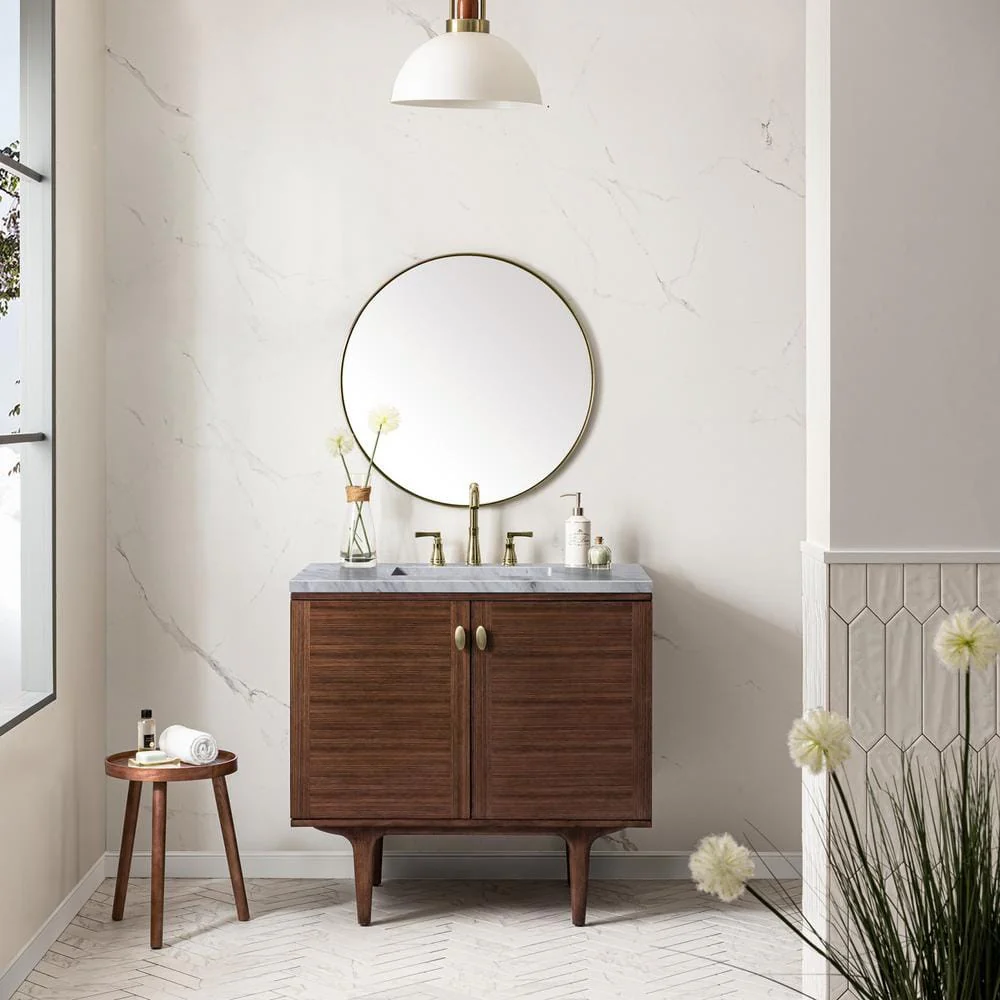 James Martin Vanities Amberly 36" Bathroom Vanity with Carrara Marble Top - Image 6