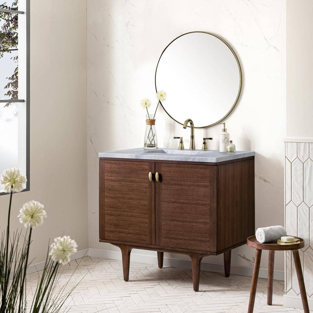 James Martin Vanities Amberly 36" Bathroom Vanity with Carrara Marble Top - Image 7