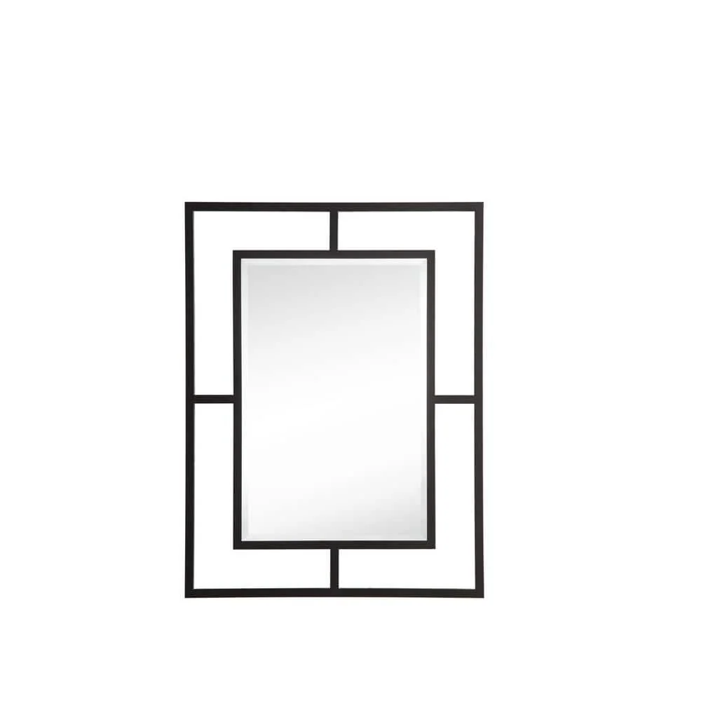James Martin Vanities Boston Matte Black Rectangular Wall Mirror - 30x40 Inches