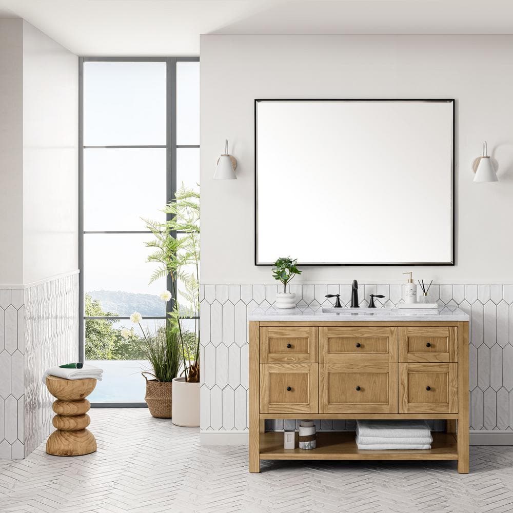James Martin Vanities Breckenridge 48" Light Oak Bathroom Vanity with Arctic Fall Top - Image 3