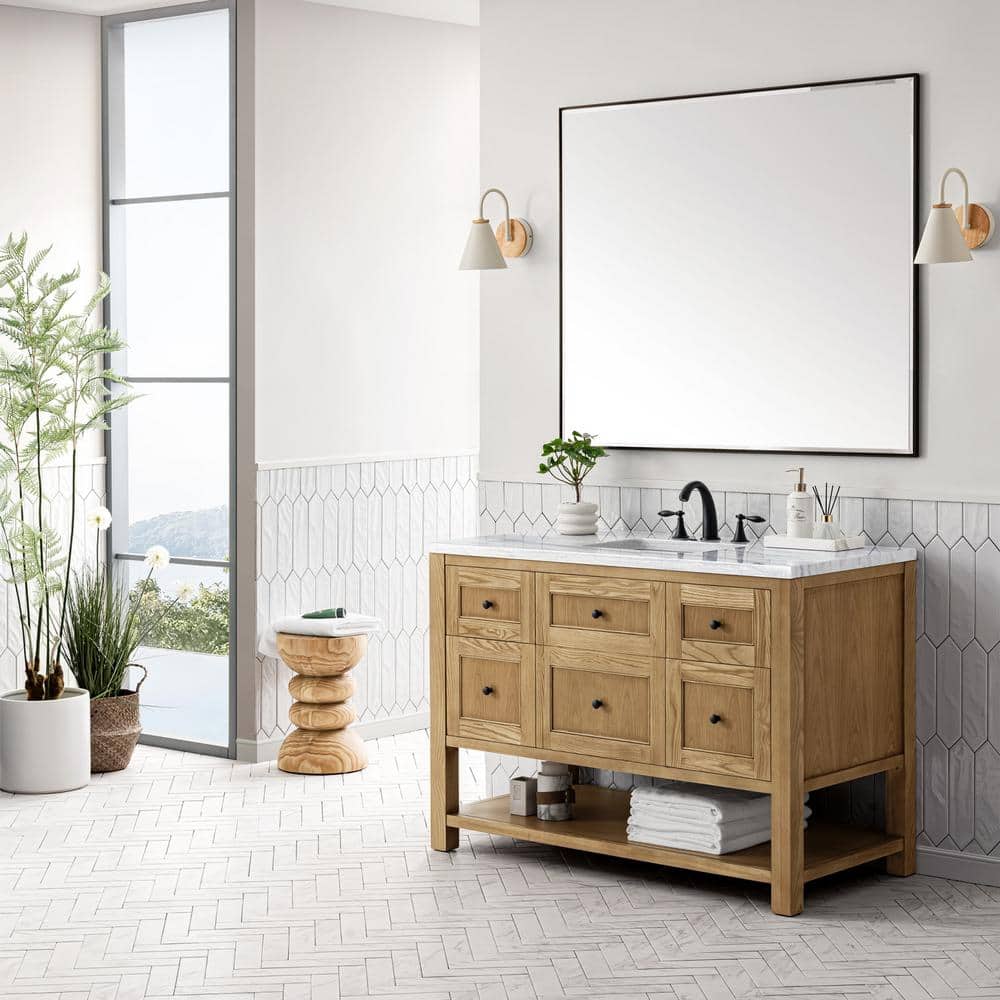 James Martin Vanities Breckenridge 48" Light Oak Bathroom Vanity with Arctic Fall Top - Image 4