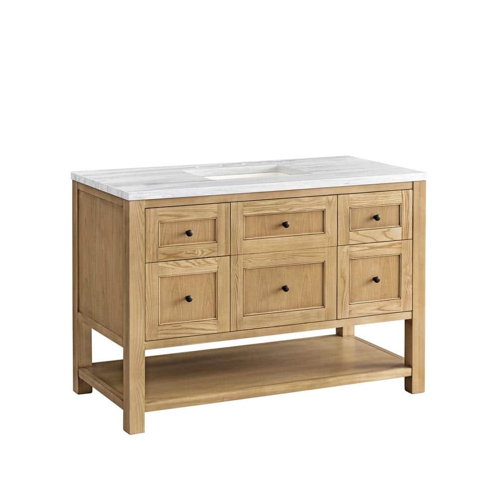 James Martin Vanities Breckenridge 48" Light Oak Bathroom Vanity with Arctic Fall Top - Image 7