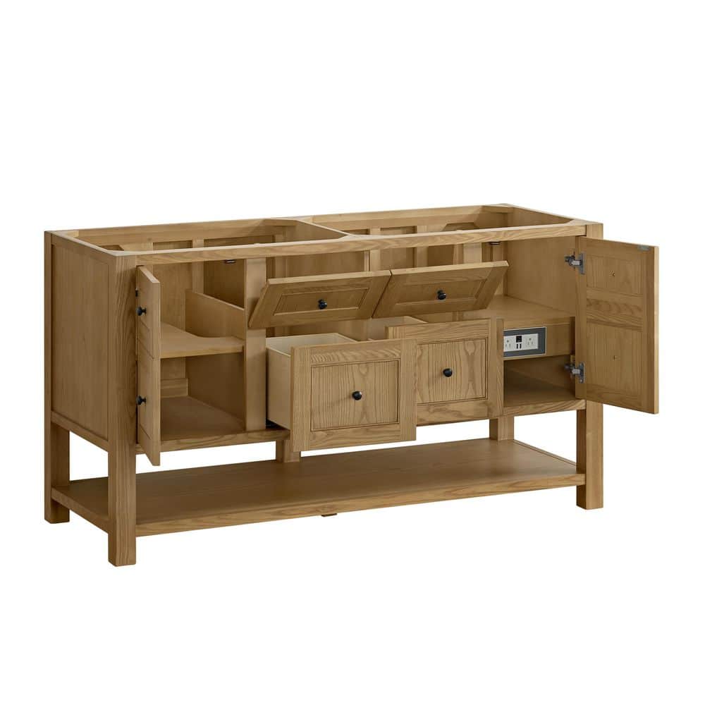 James Martin Vanities Breckenridge 60" Double Bath Vanity Cabinet, Light Natural Oak - Image 2