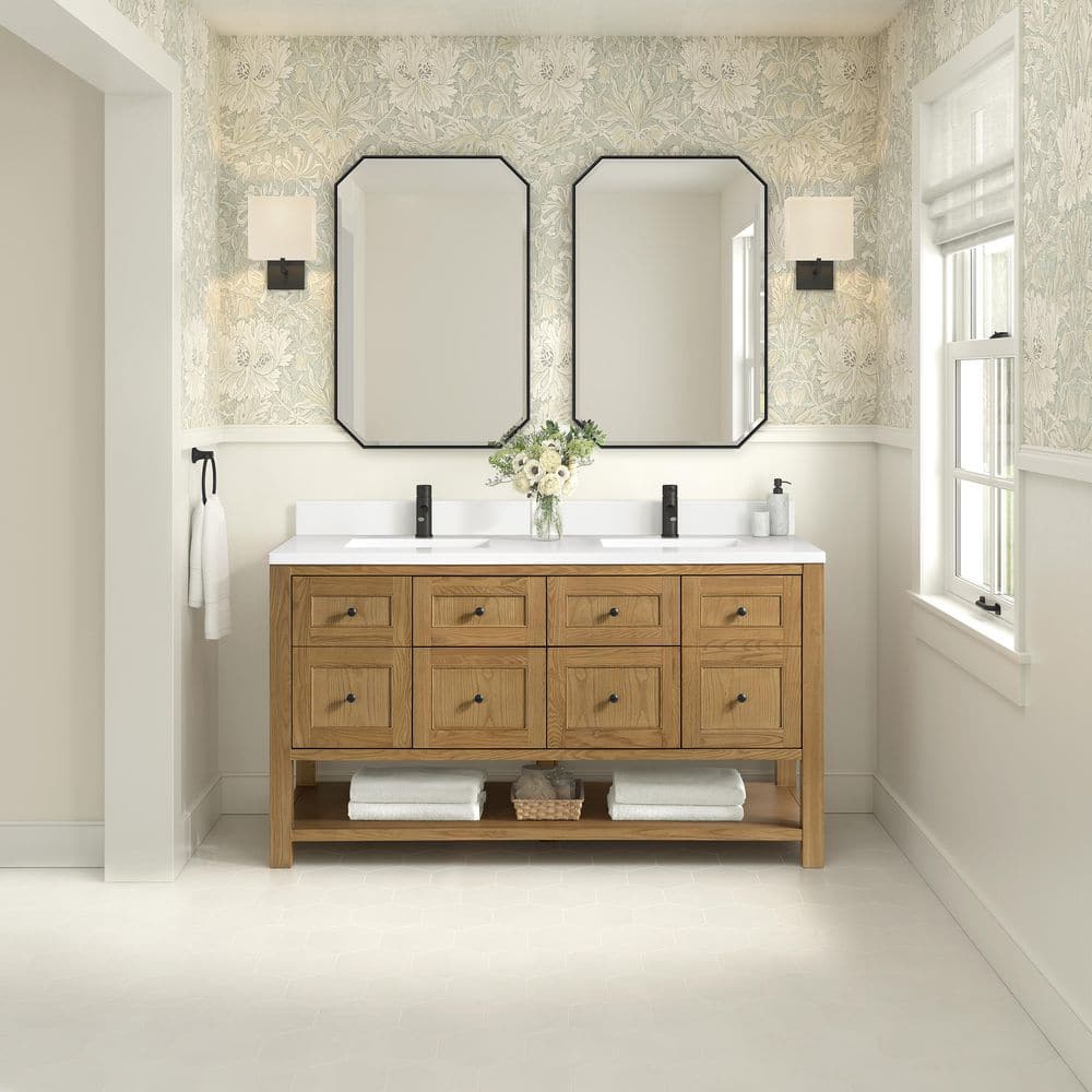 James Martin Vanities Breckenridge 60" Double Bath Vanity Cabinet, Light Natural Oak - Image 3