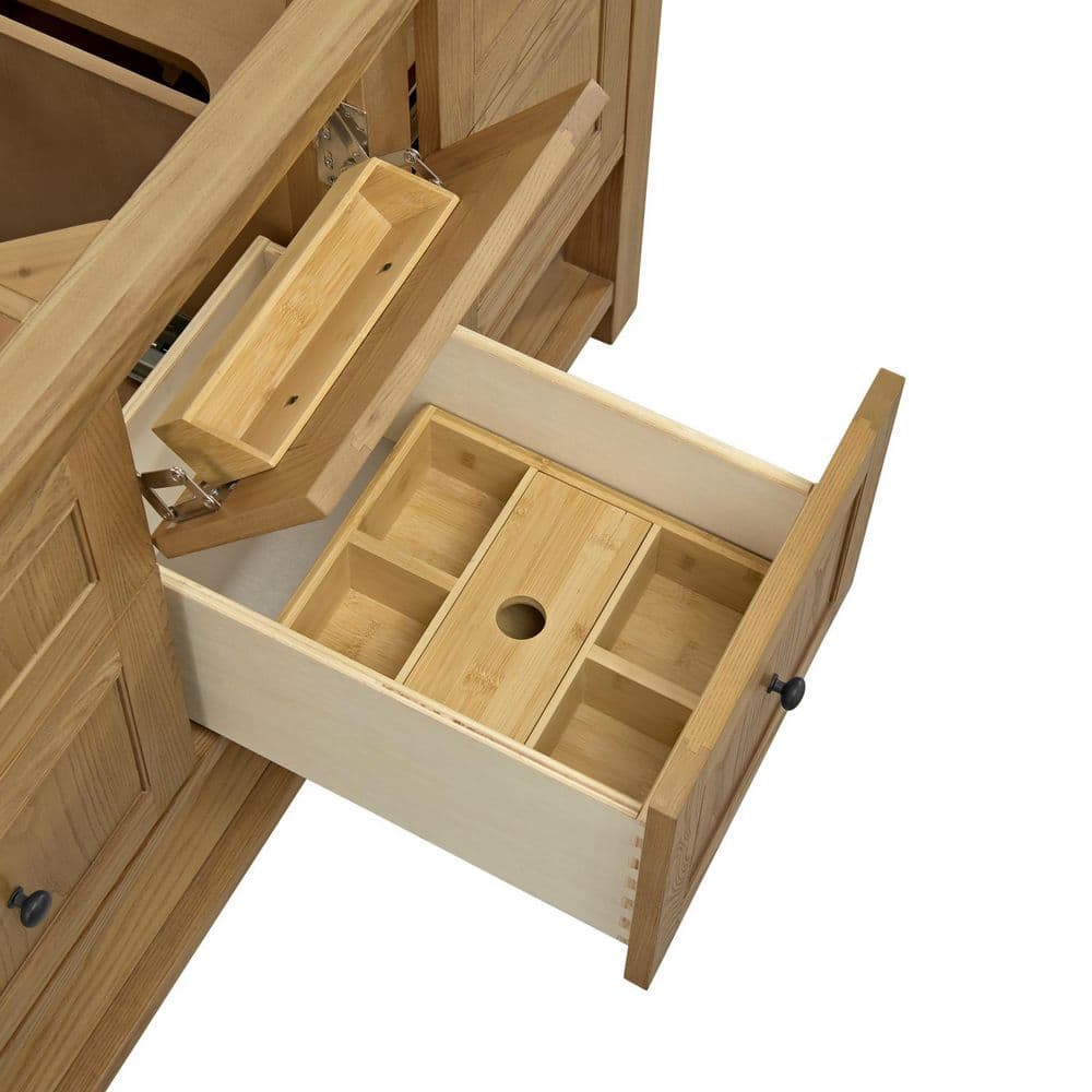 James Martin Vanities Breckenridge 60" Double Bath Vanity Cabinet, Light Natural Oak - Image 4