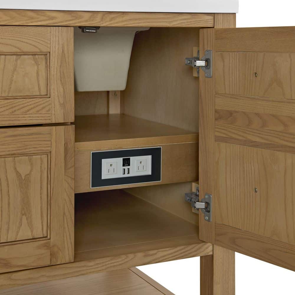 James Martin Vanities Breckenridge 60" Double Bath Vanity Cabinet, Light Natural Oak - Image 5