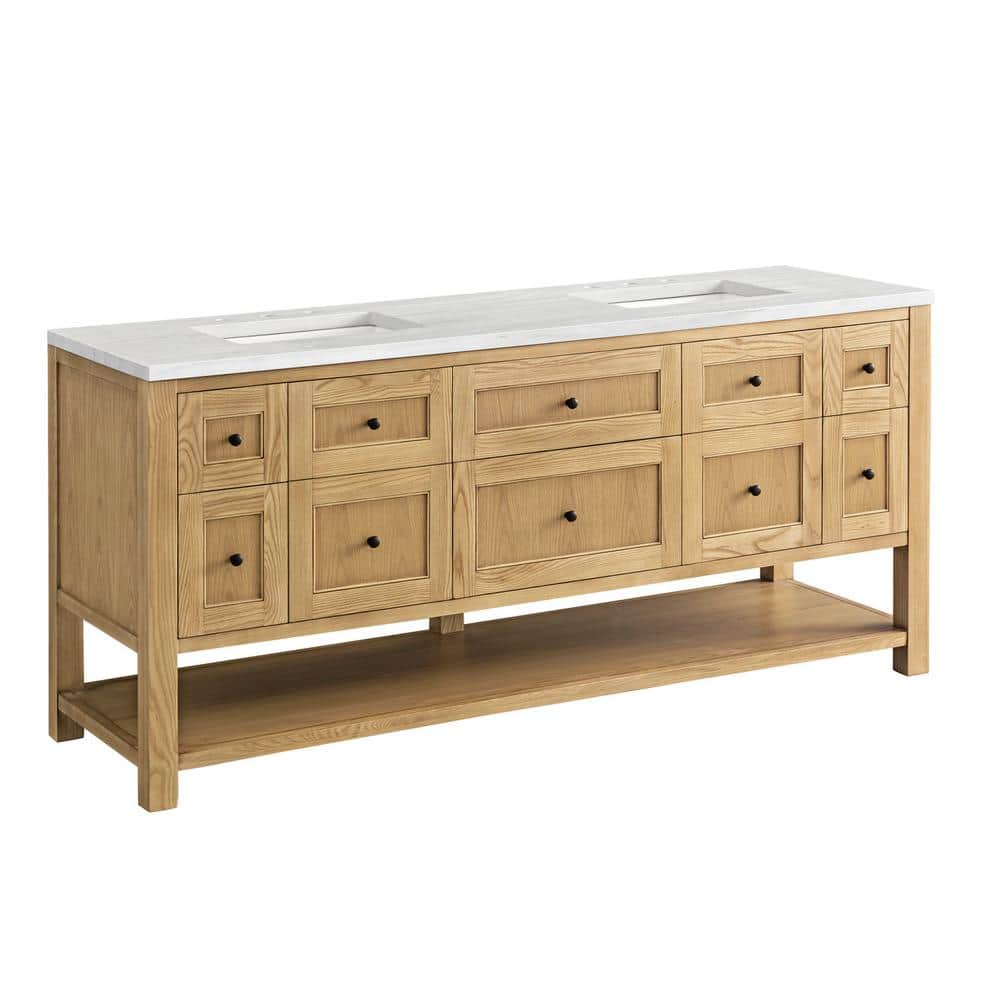 James Martin Vanities Breckenridge 72" Bathroom Vanity in Light Natural Oak with Solid Surface Top - Image 2