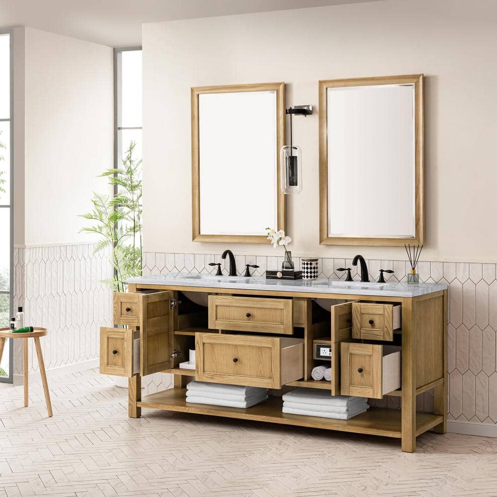 James Martin Vanities Breckenridge 72" Bathroom Vanity in Light Natural Oak with Solid Surface Top - Image 5
