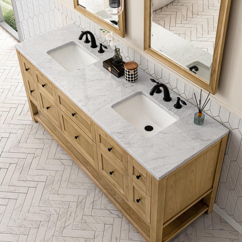 James Martin Vanities Breckenridge 72" Bathroom Vanity in Light Natural Oak with Solid Surface Top - Image 6